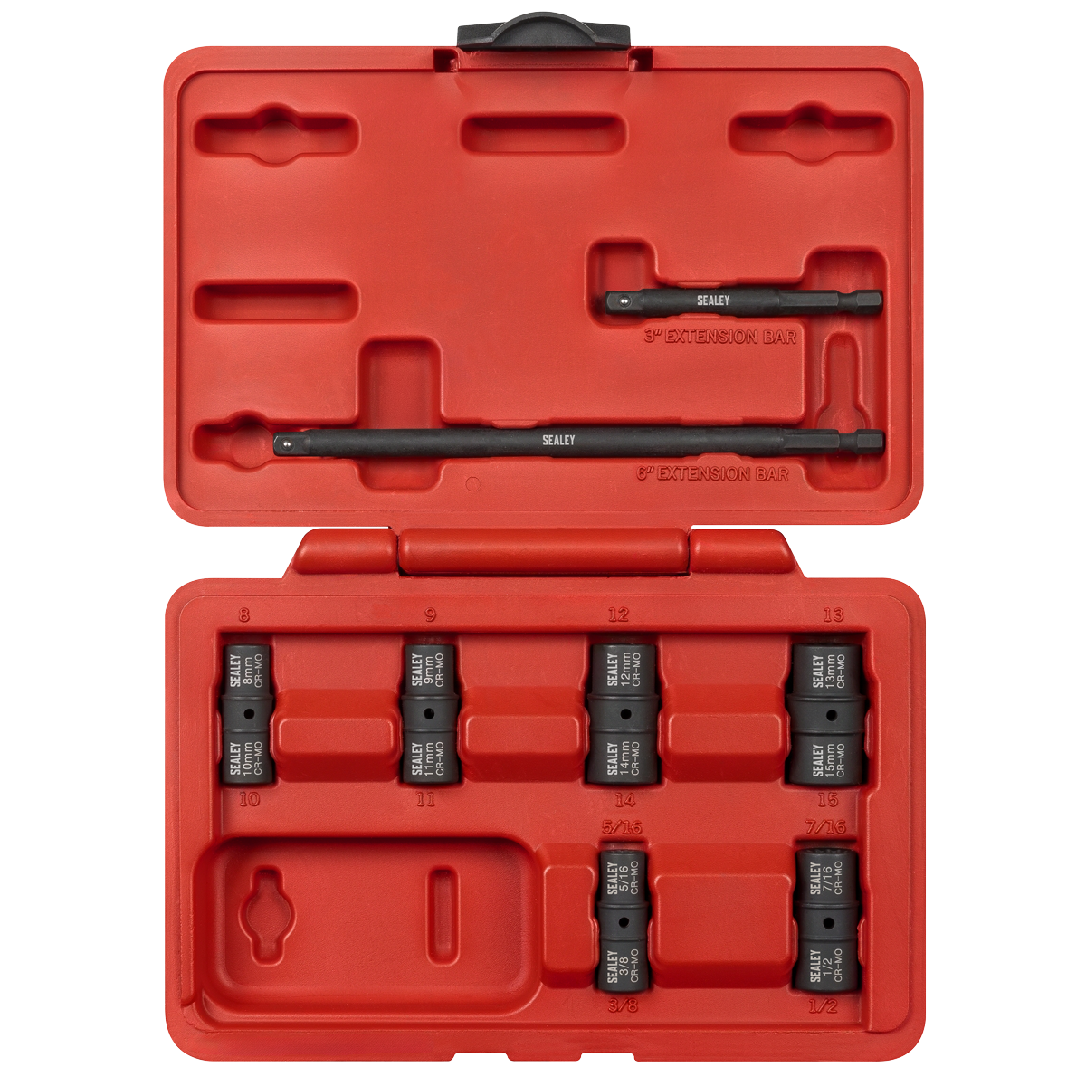 Flip Socket Set 1/4"Sq Drive 12-point 8pc SX08