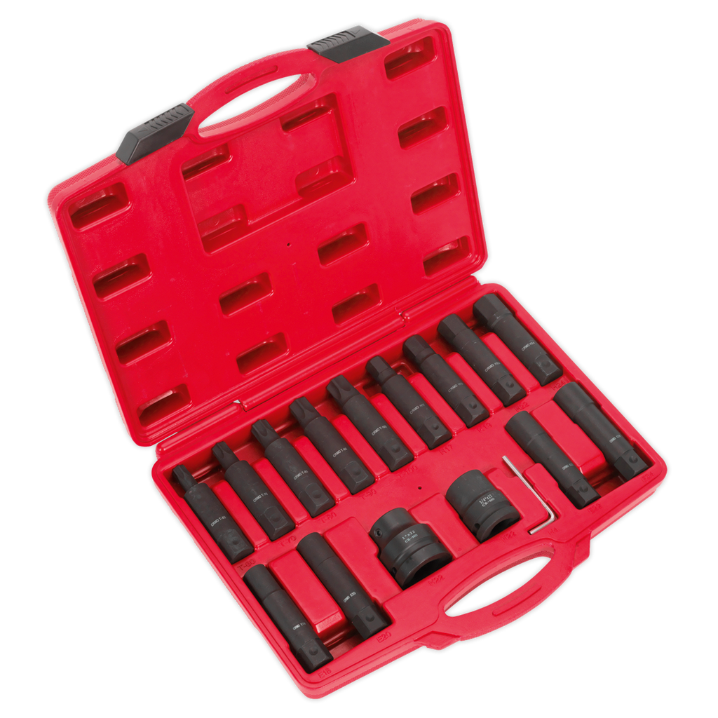 Impact Hex, TRX-Star* & TRX-Star* Female Socket Bit Set 3/4" & 1"Sq Drive 16pc SX098