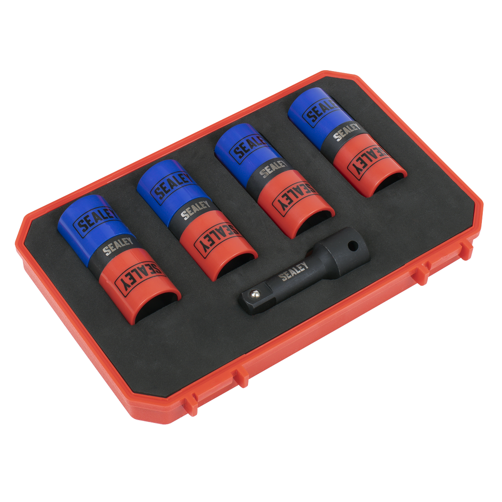 Double Ended Alloy Wheel Impact Socket Set 1/2"Sq Drive 5pc SX1820S
