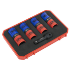 Double Ended Alloy Wheel Impact Socket Set 1/2"Sq Drive 5pc SX1820S