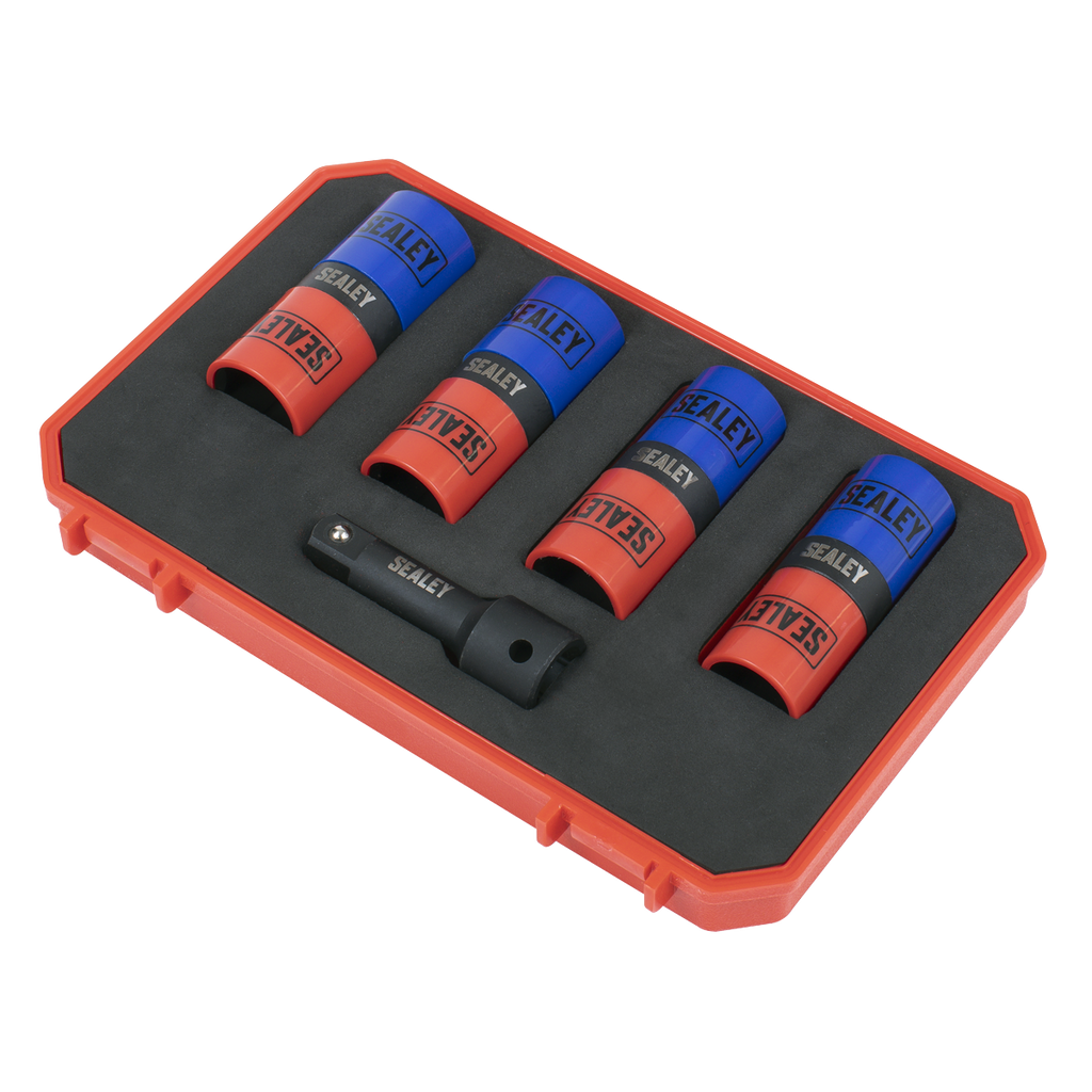 Double Ended Alloy Wheel Impact Socket Set 1/2"Sq Drive 5pc SX1820S