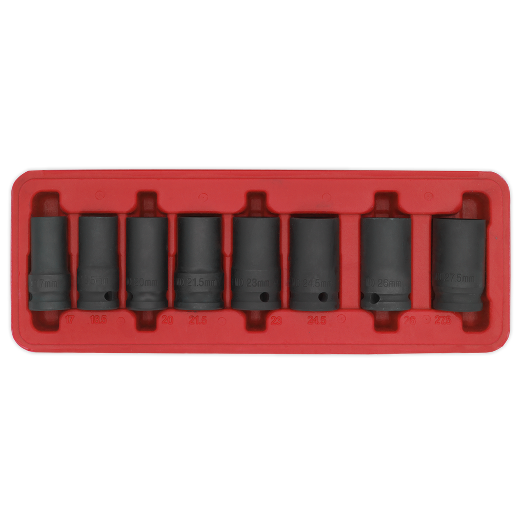 Locking Wheel Nut Removal Set 1/2"Sq Drive 8pc SX202