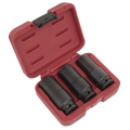 Deep Weighted Impact Socket Set 1/2"Sq Drive 3pc SX319
