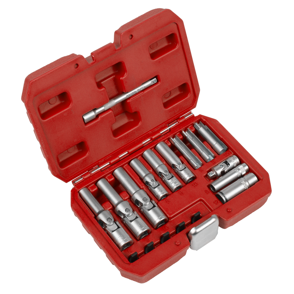Glow Plug Socket Set 1/4"Sq & 3/8"Sq Drive 18pc SX4031