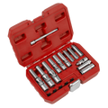 Glow Plug Socket Set 1/4"Sq & 3/8"Sq Drive 18pc SX4031