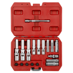 Glow Plug Socket Set 1/4"Sq & 3/8"Sq Drive 18pc SX4031