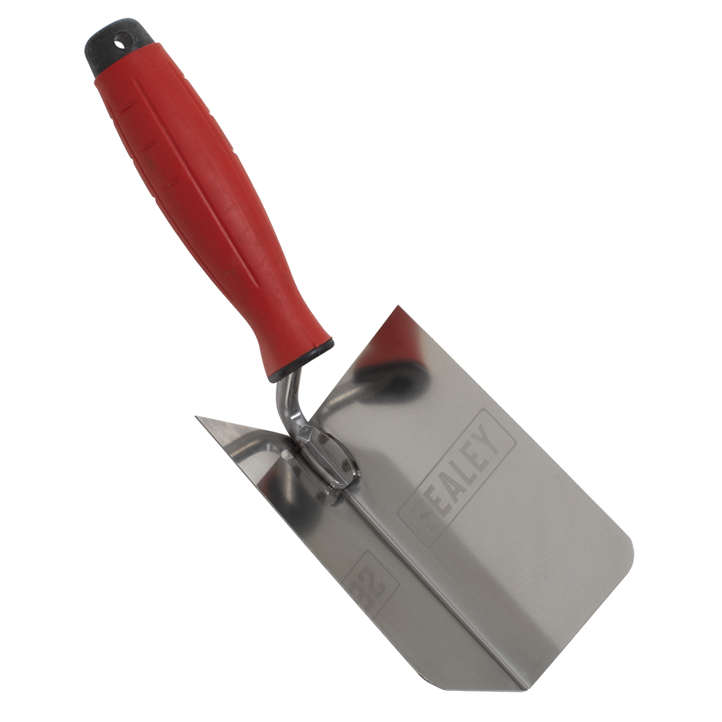 Stainless Steel Internal Corner Trowel with Rubber Handle 120 x 60mm T1802