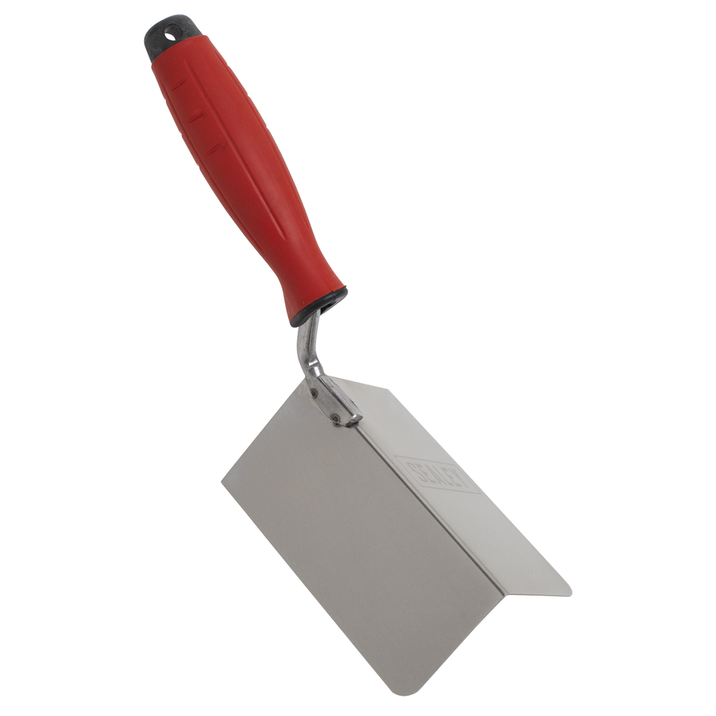 Stainless Steel External Corner Trowel with Rubber Handle 120 x 60mm T1803