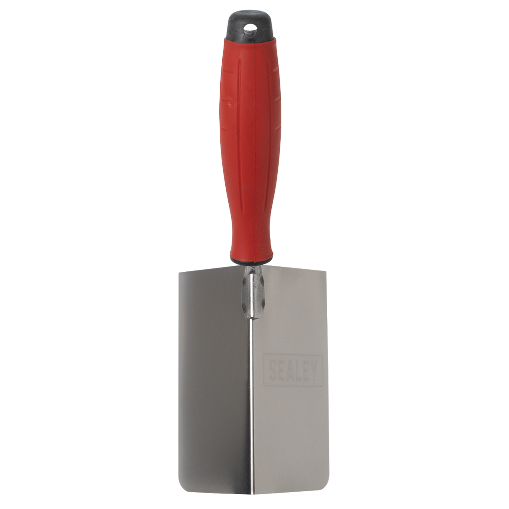 Stainless Steel External Corner Trowel with Rubber Handle 120 x 60mm T1803