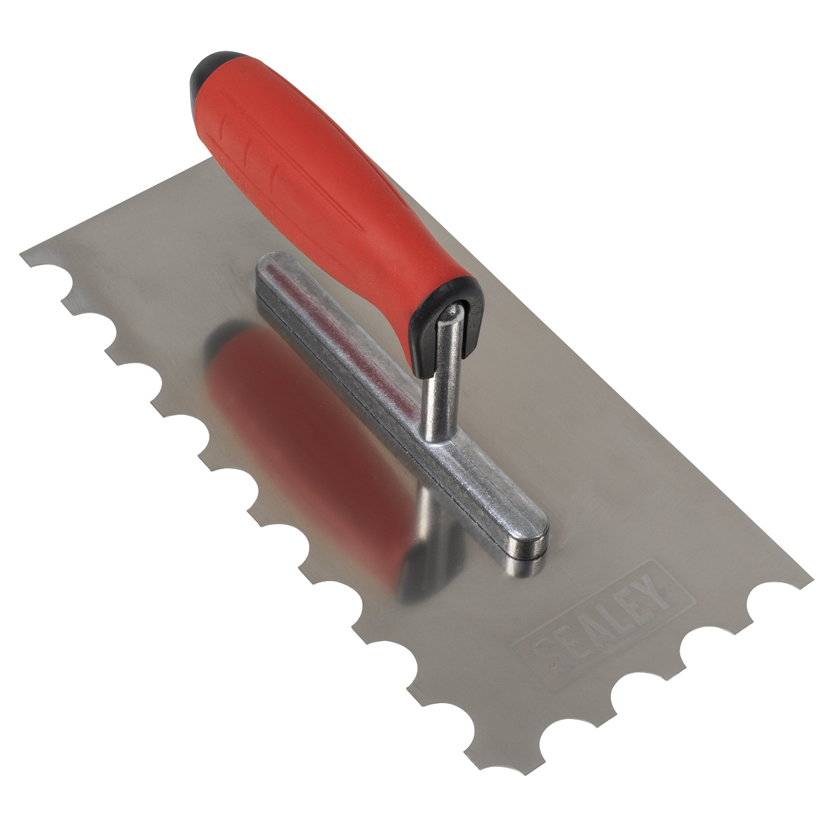 Stainless Steel Semicircle Tooth Trowel with Rubber Handle & Aluminium Foot 270mm T6701