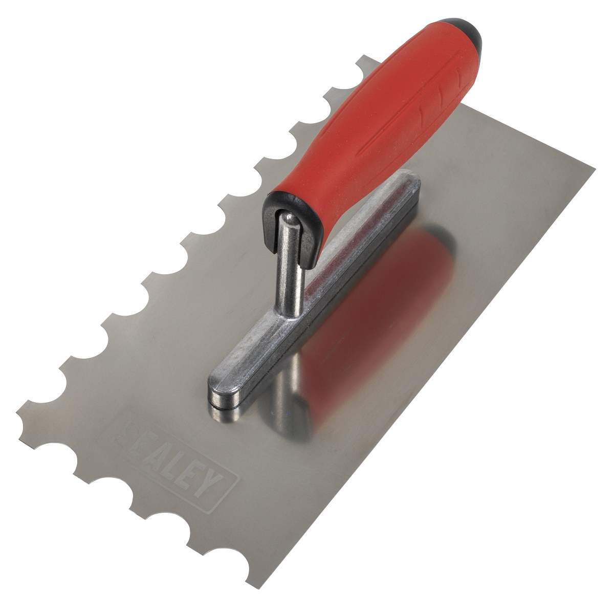 Stainless Steel Semicircle Tooth Trowel with Rubber Handle & Aluminium Foot 270mm T6701