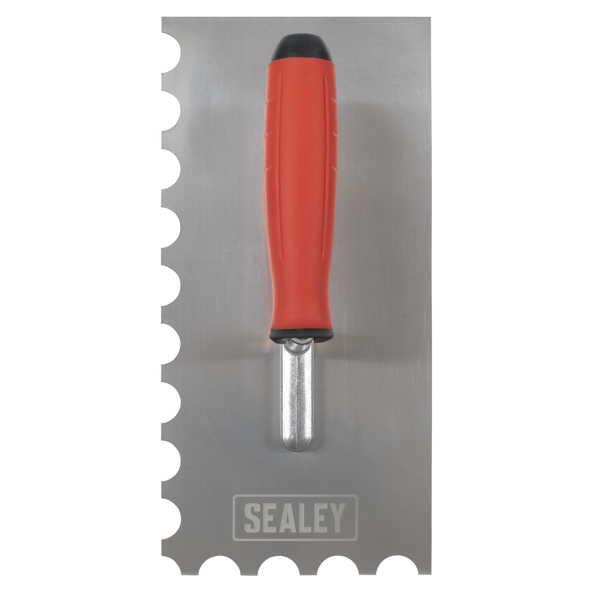 Stainless Steel Semicircle Tooth Trowel with Rubber Handle & Aluminium Foot 270mm T6701