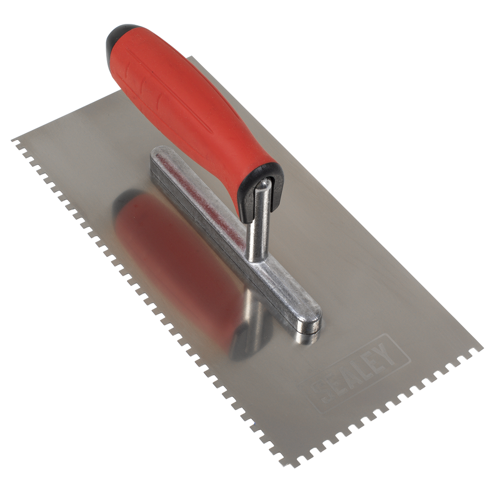 Stainless Steel 4mm Notched Trowel with Rubber Handle 270mm T7804