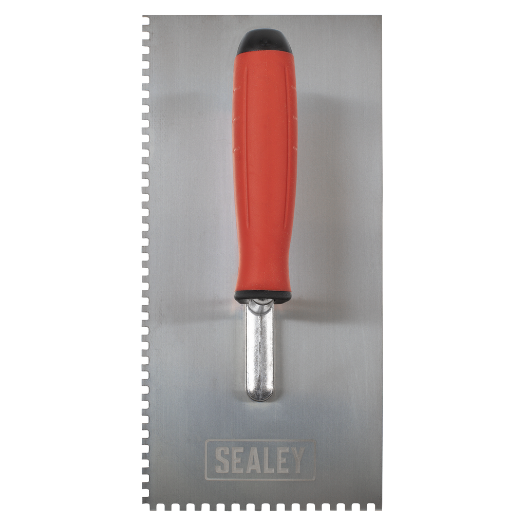 Stainless Steel 4mm Notched Trowel with Rubber Handle 270mm T7804