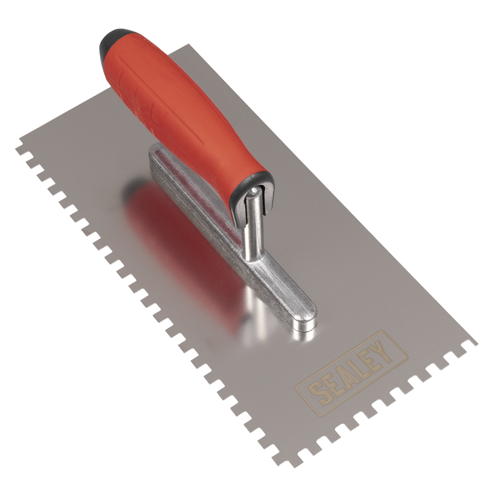 Stainless Steel 6mm Notched Trowel with Rubber Handle 270mm T7806