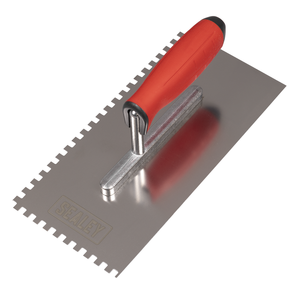 Stainless Steel 6mm Notched Trowel with Rubber Handle 270mm T7806