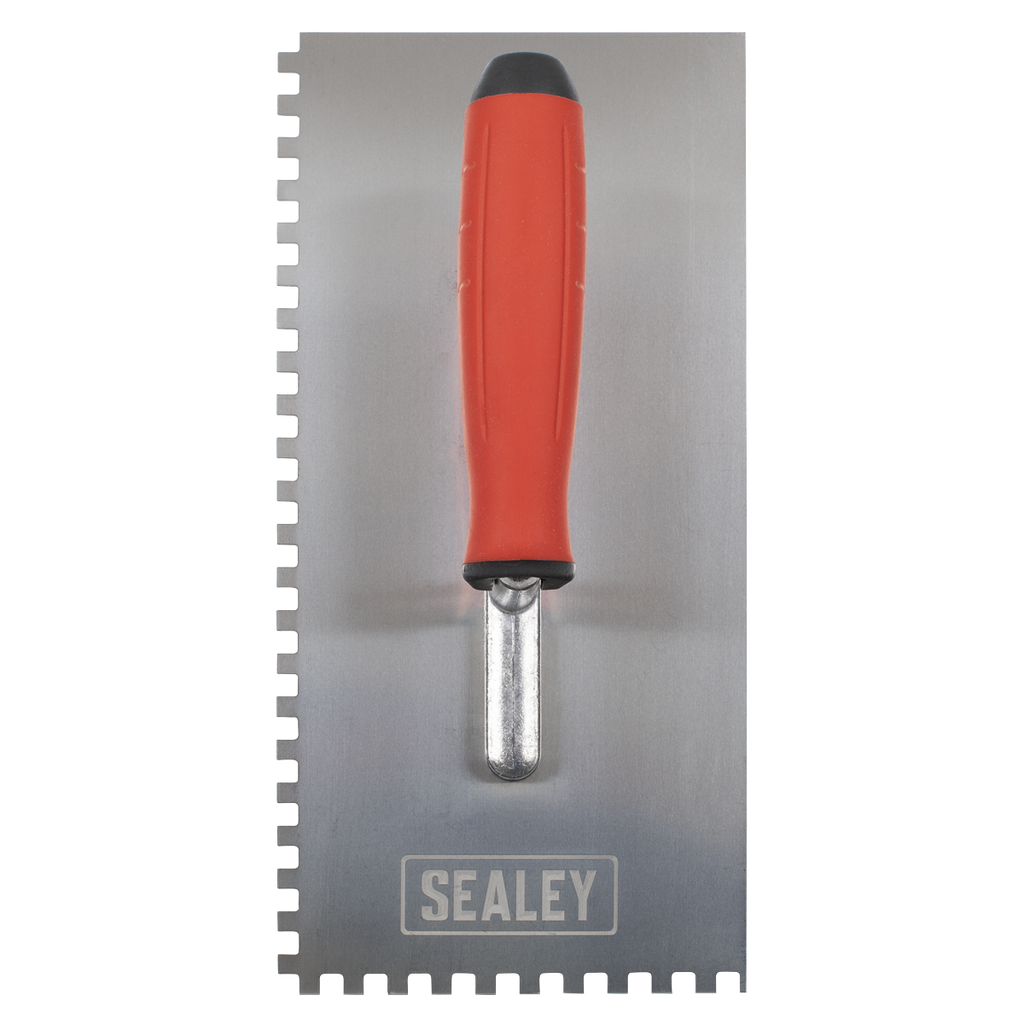 Stainless Steel 6mm Notched Trowel with Rubber Handle 270mm T7806