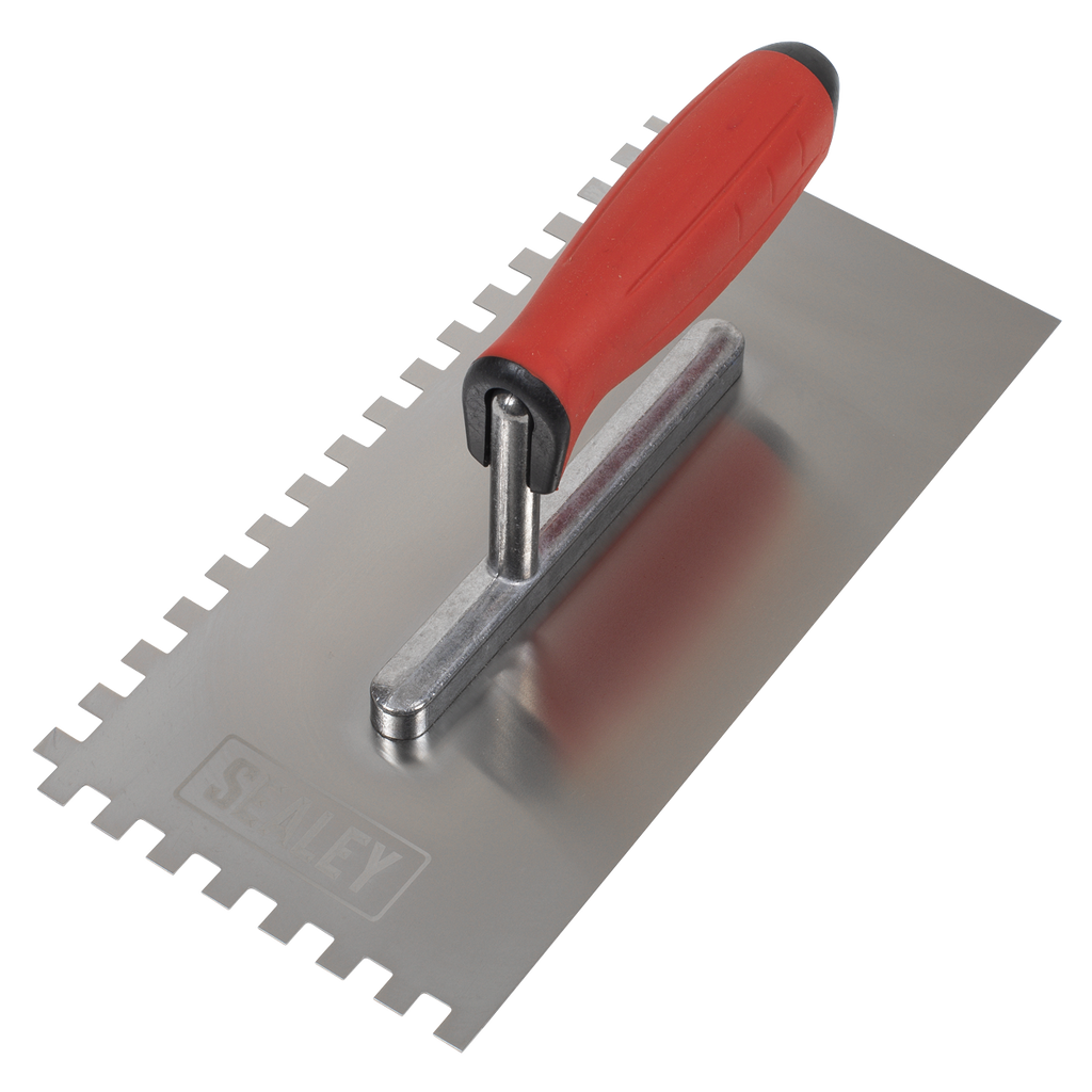 Stainless Steel 8mm Notched Trowel with Rubber Handle 270mm T7808