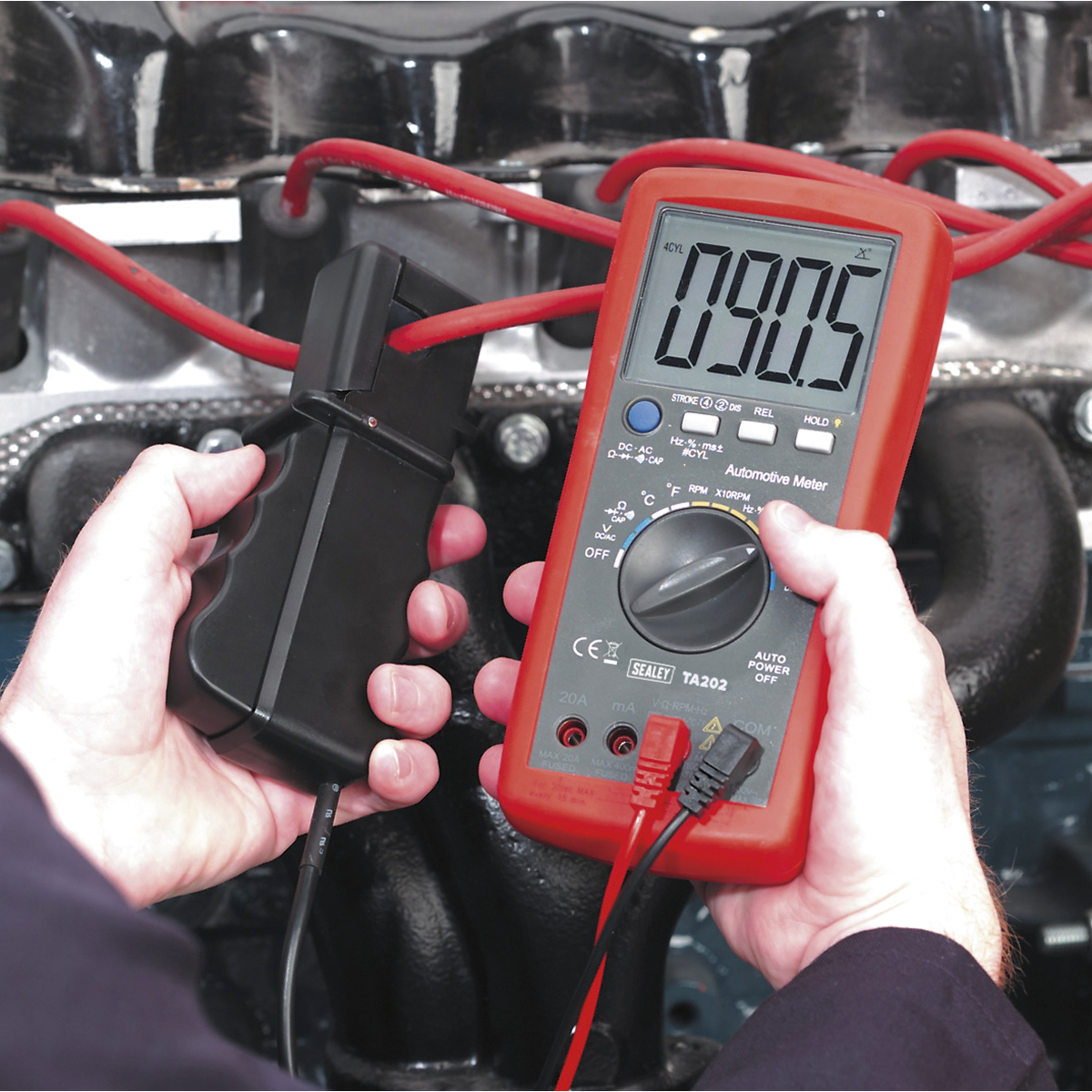 14-Function Digital Automotive Multimeter with Inductive Coupler TA202