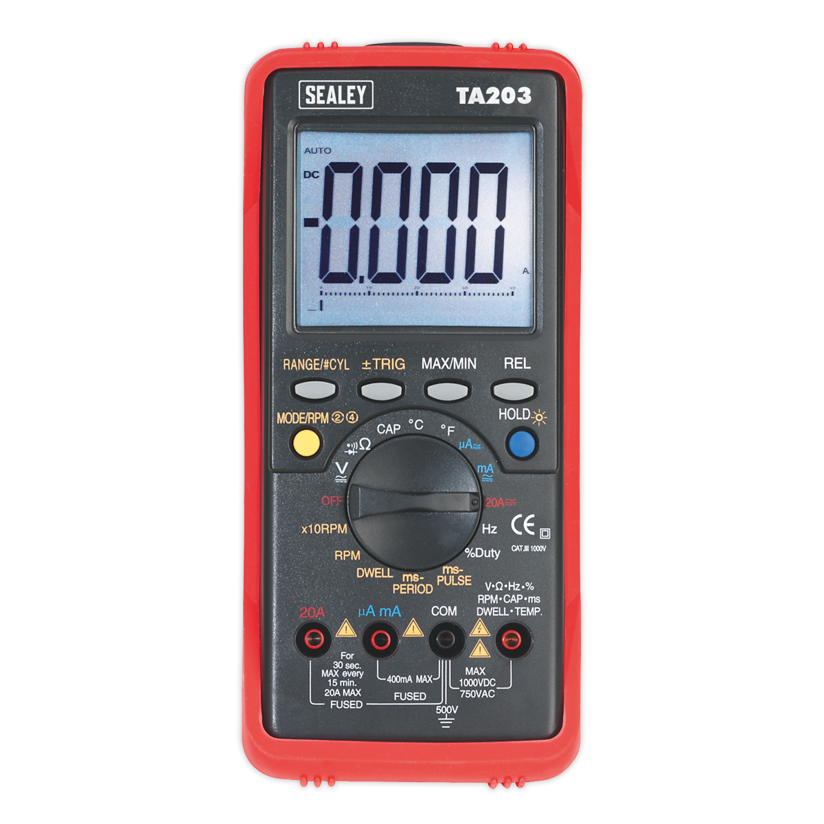 15-Function Digital Automotive Multimeter with Bar Graph/PC Link TA203