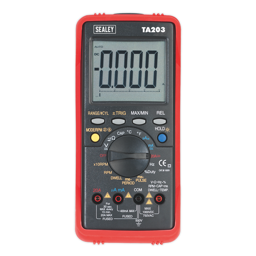 15-Function Digital Automotive Multimeter with Bar Graph/PC Link TA203