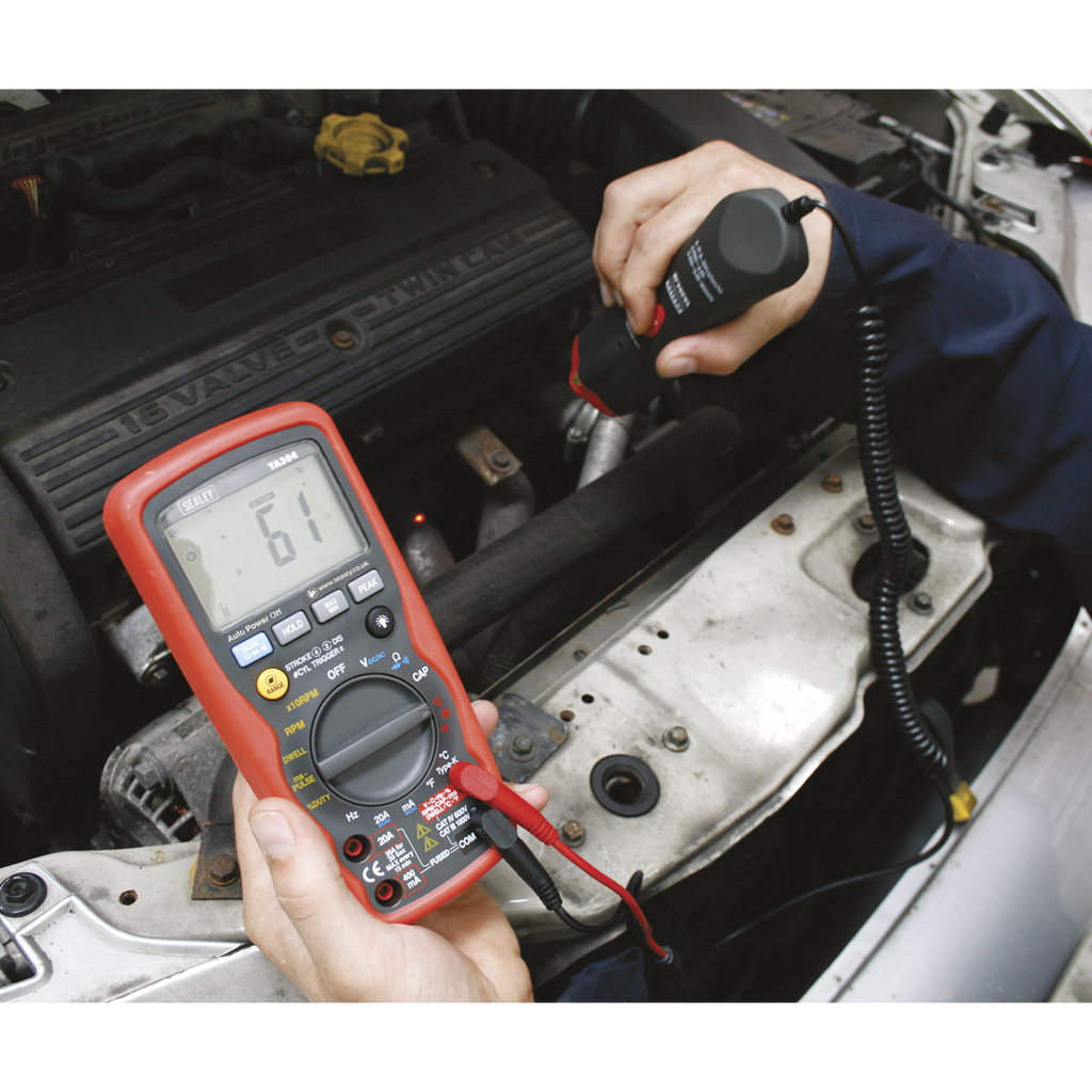 15-Function Digital Automotive Multimeter with Inductive Coupler/Infrared Temperature Probe TA304
