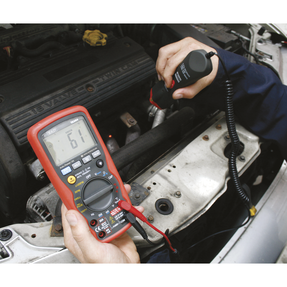 15-Function Digital Automotive Multimeter with Inductive Coupler/Infrared Temperature Probe TA304