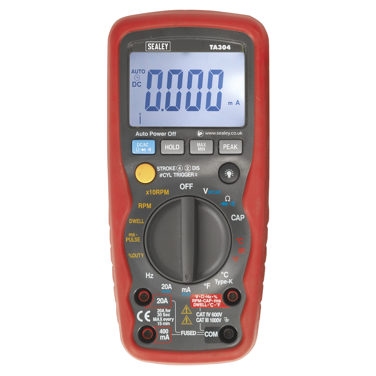 15-Function Digital Automotive Multimeter with Inductive Coupler/Infrared Temperature Probe TA304
