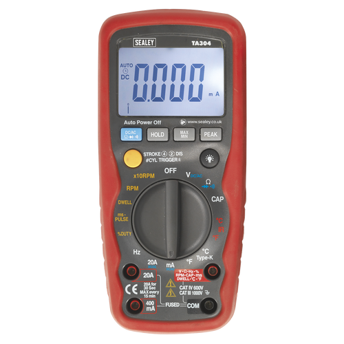 15-Function Digital Automotive Multimeter with Inductive Coupler/Infrared Temperature Probe TA304