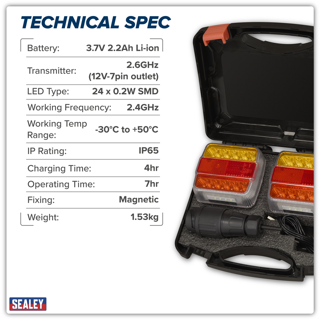 13-Pin Wireless SMD LED Trailer Light Set 2pc TB183LEDW