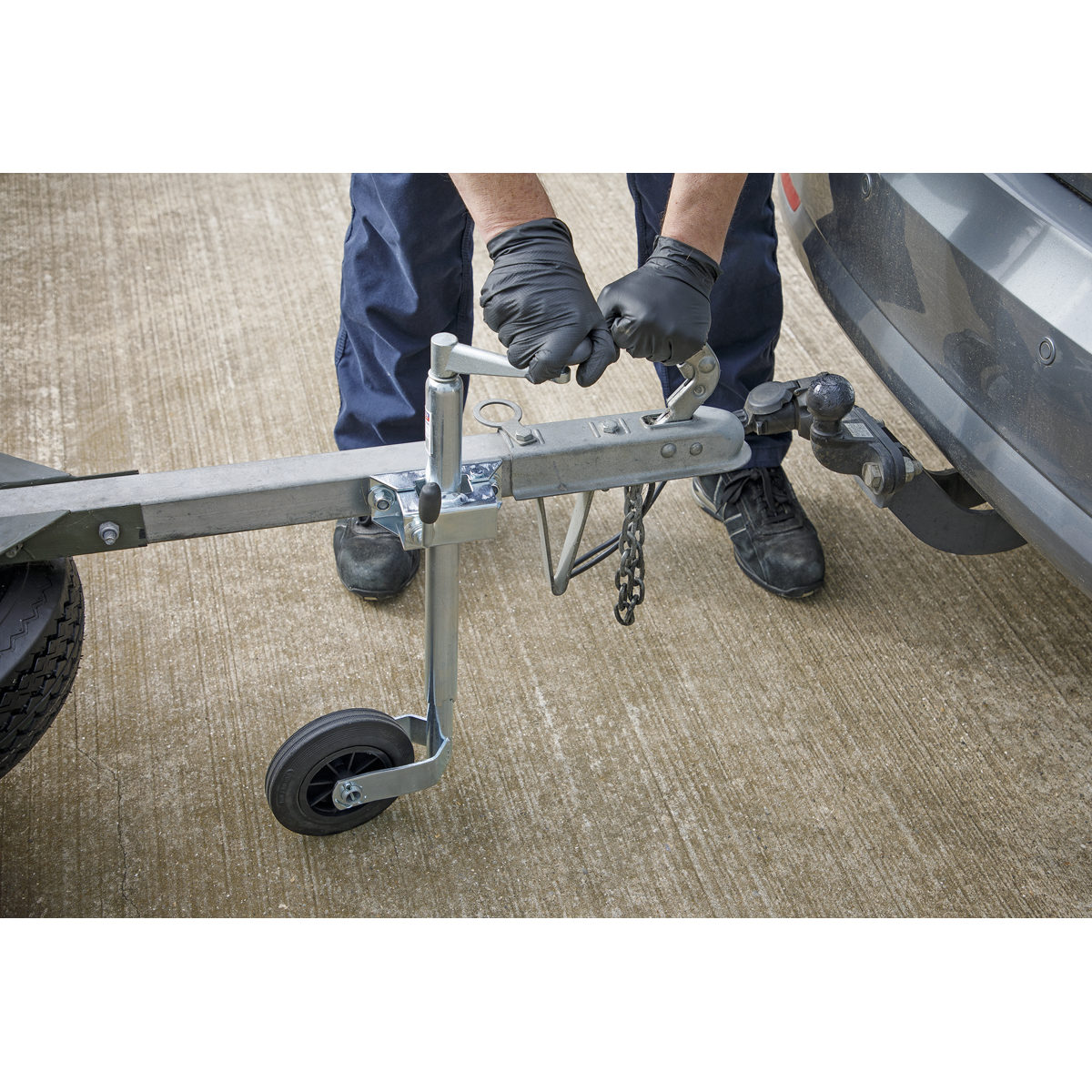 Jockey Wheel & Clamp 35mm - 150mm Solid Wheel TB371