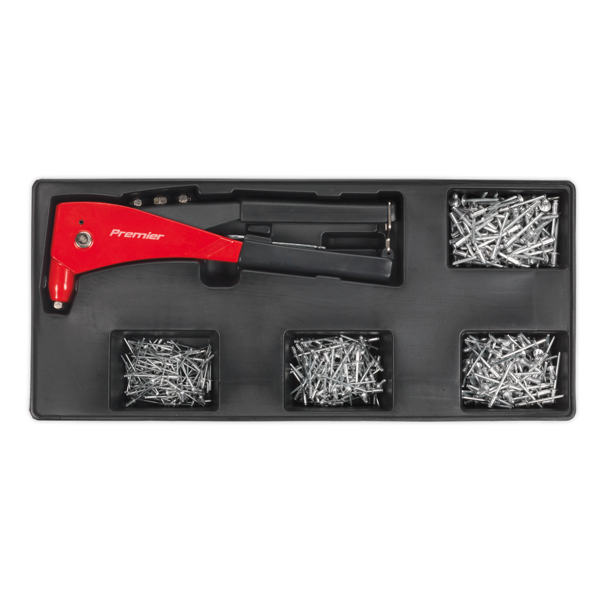 Riveter & Assorted Rivet Set with Tool Tray 400pc TBT15