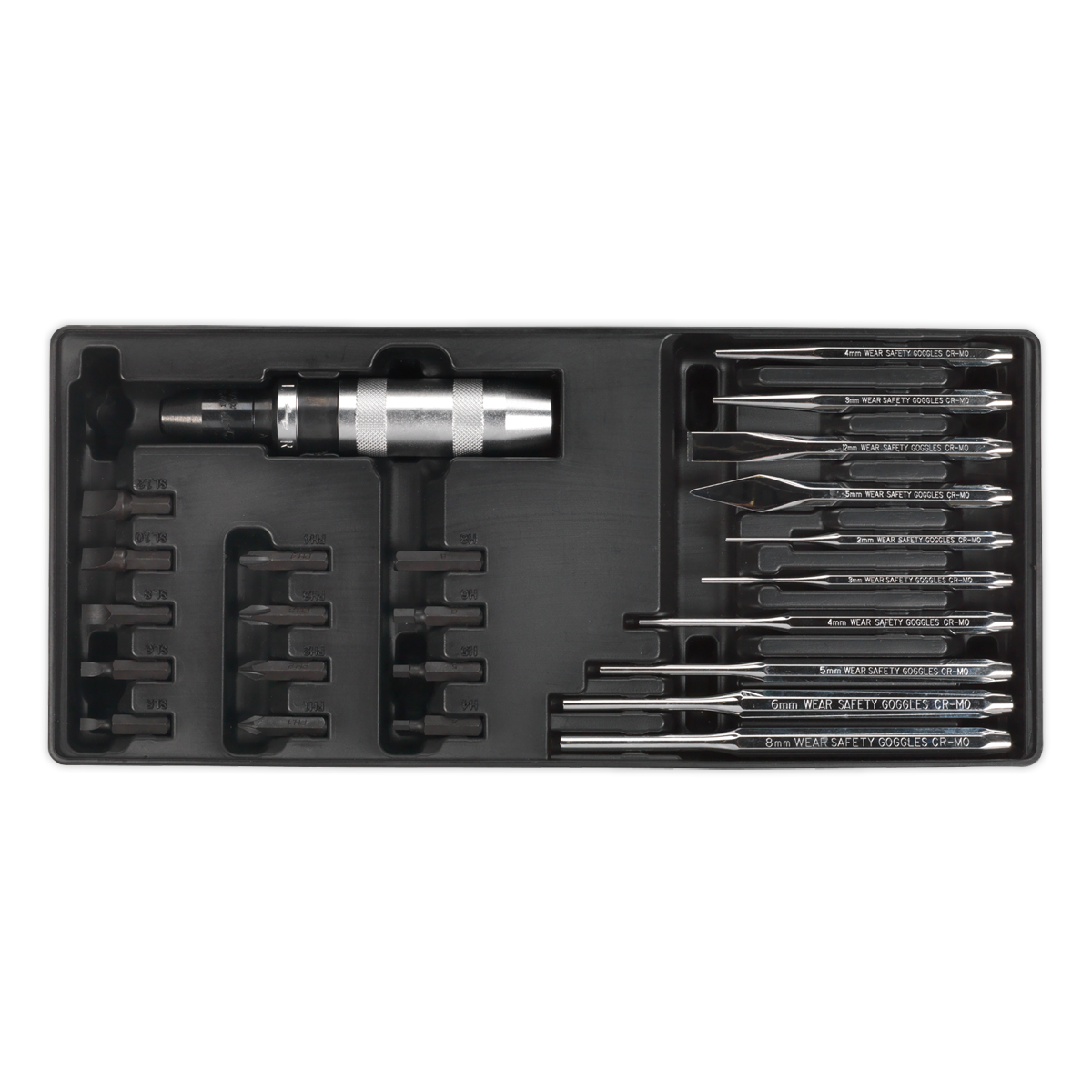 Punch & Impact Driver Set with Tool Tray 25pc TBT18
