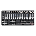 Socket Set with Tool Tray 3/8"Sq Drive 35pc TBT20