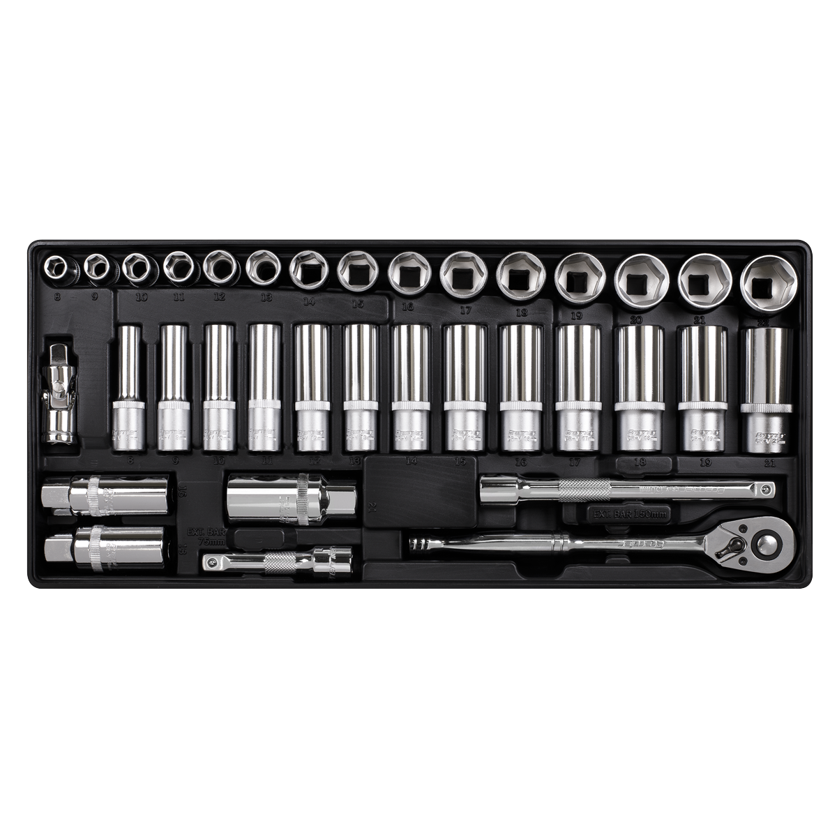 Socket Set with Tool Tray 3/8"Sq Drive 35pc TBT20