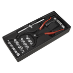 Oil Filter Wrench, Pliers & Drain Key Set with Tool Tray 21pc TBT28