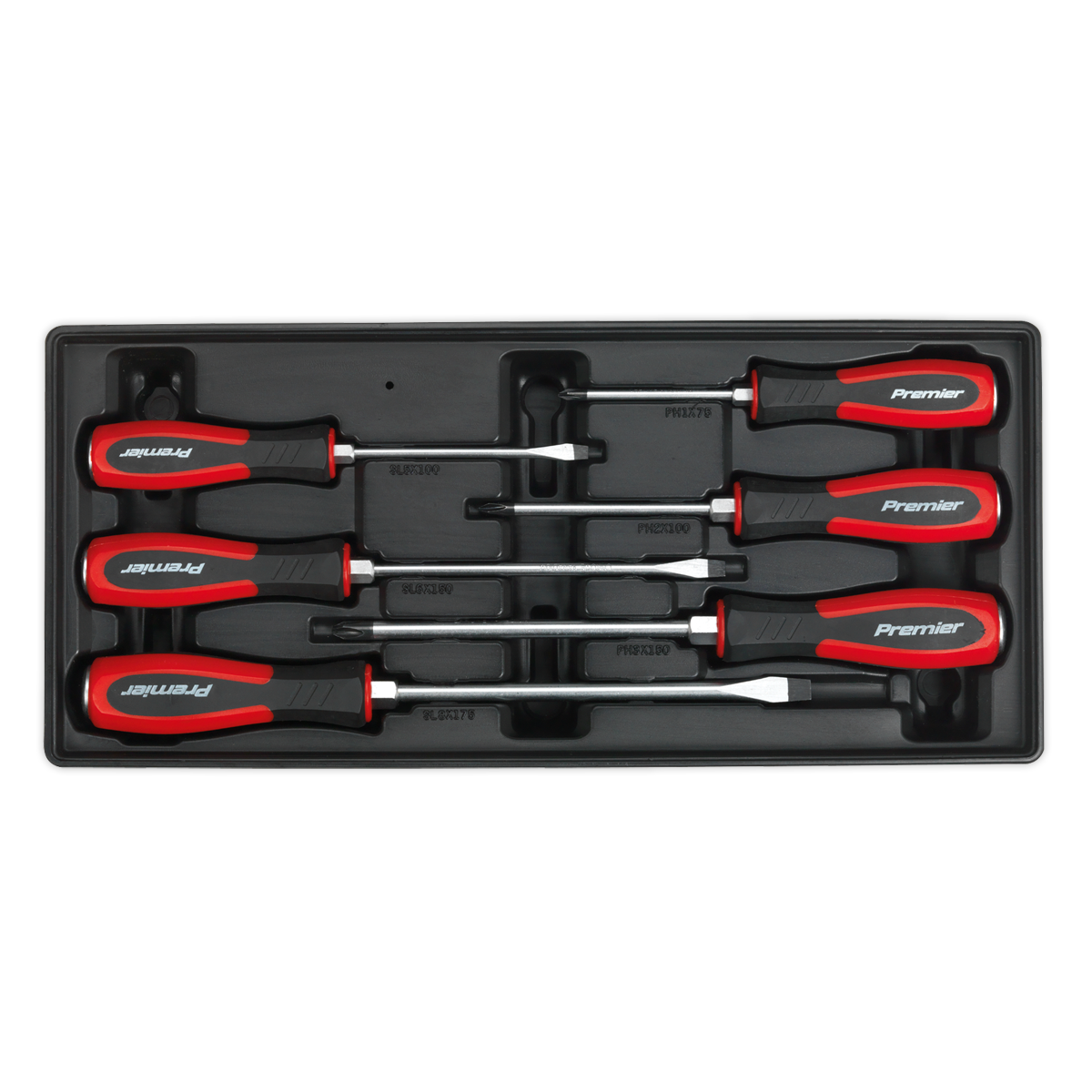 Hammer-Thru Screwdriver Set with Tool Tray 6pc TBT29