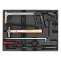 Pry Bar, Hammer & Hacksaw Set with Tool Tray 6pc TBT30