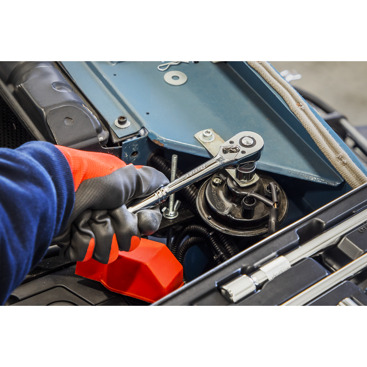 Socket Set with Tool Tray 3/8" & 1/2"Sq Drive 55pc TBT31