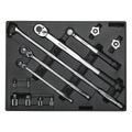 Ratchet, Torque Wrench, Breaker Bar & Socket Adaptor Set with Tool Tray 13pc TBT32