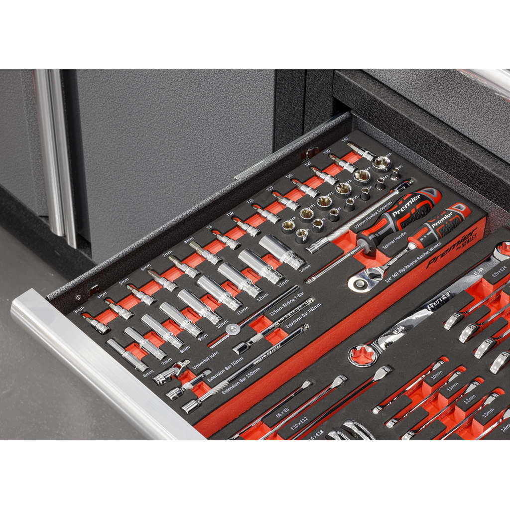 Socket Set with Tool Tray 1/4"Sq Drive 44pc TBT40