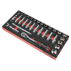 Socket Set with Tool Tray 3/8"Sq Drive 32pc TBT41