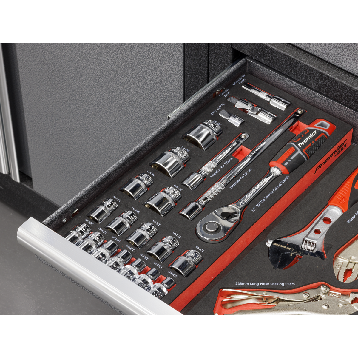 Socket Set with Tool Tray 1/2"Sq Drive 22pc TBT42
