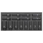 Deep Impact Socket Set with Tool Tray 1/2"Sq Drive 16pc TBT47
