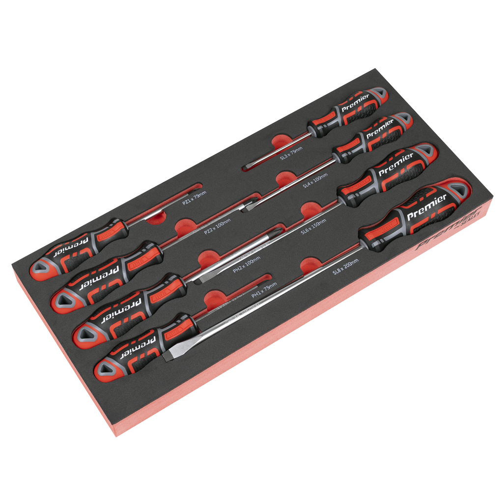 Screwdriver Set with Tool Tray 8pc TBT53