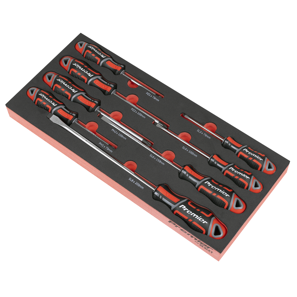 Screwdriver Set with Tool Tray 8pc TBT53