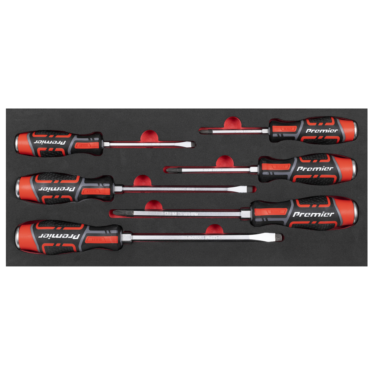 Hammer-Thru Screwdriver Set with Tool Tray 6pc TBT54