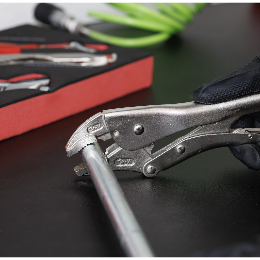 Locking Pliers & Adjustable Wrench Set with Tool Tray 4pc TBT59