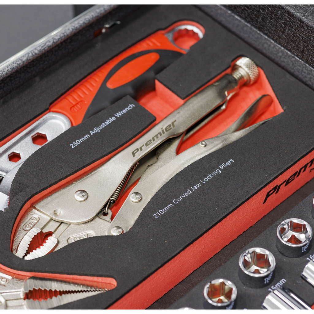 Locking Pliers & Adjustable Wrench Set with Tool Tray 4pc TBT59