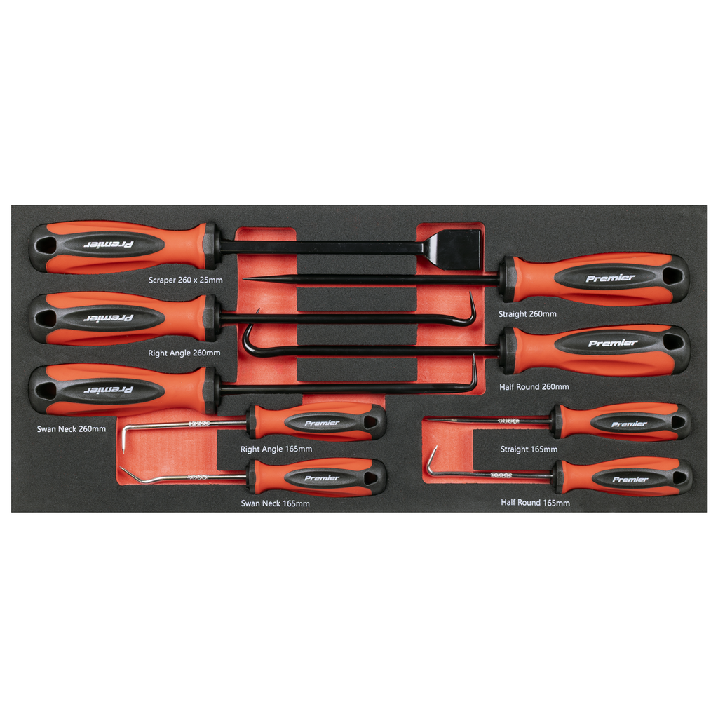 Scraper & Hook Set with Tool Tray 9pc TBT65